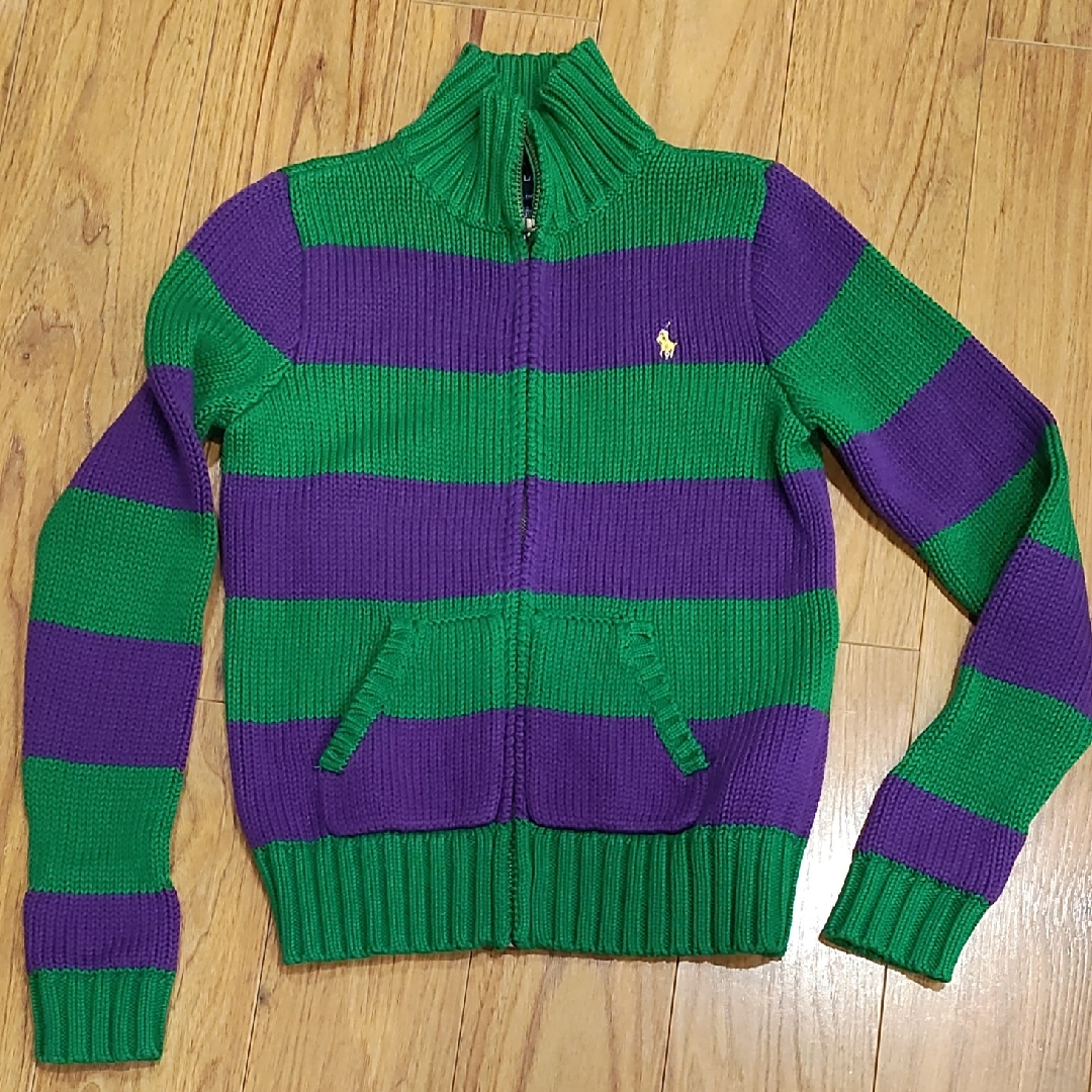 Ralph Lauren Green And Purple Knit Sweater